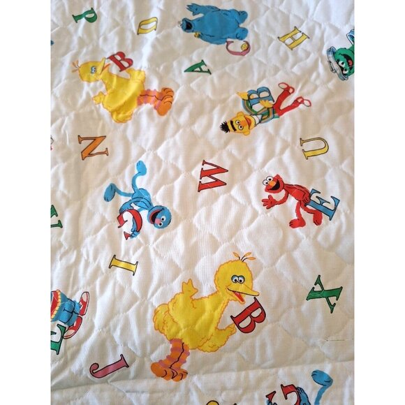 Quilted Sesame Street Comforter Fabric 3 Yards Vintage Alphabet Letters 110"x45" - Picture 3 of 8